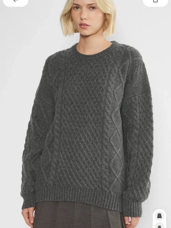 Aritzia Charcoal Cable Knit Sunday best Sweater - Picture 1 of 2